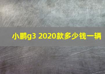 小鹏g3 2020款多少钱一辆